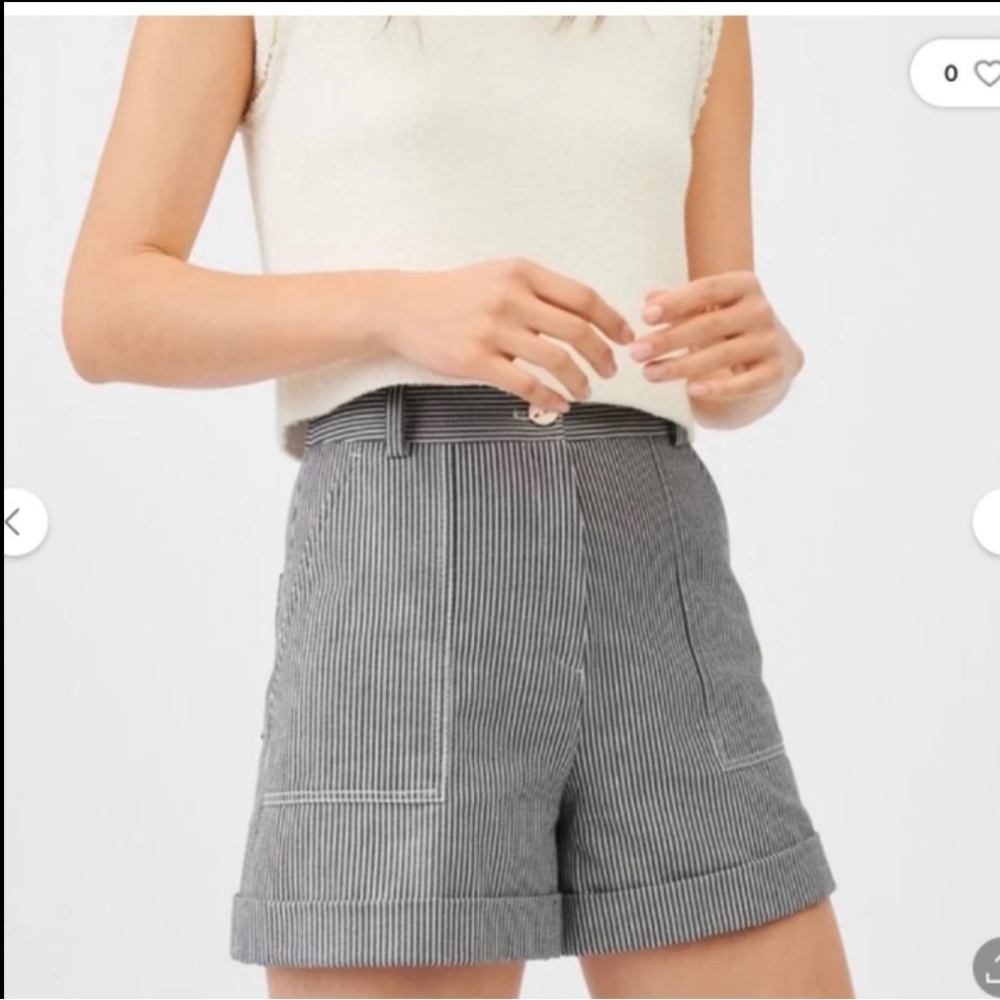 Maje Oshkosh Stripe Shorts With Topstitching